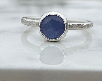 Tanzanite Sterling Silver Stackable Ring