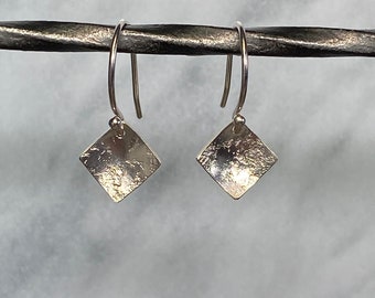 Sterling Silver Square Stone Crush Dangle Earrings