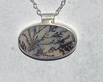Sterling Silver Dendrite Agate Necklace