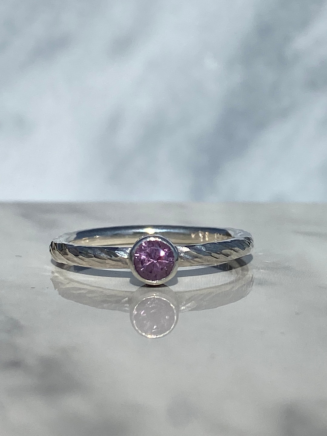Pink Spinal Rings Sterling Silver Pink Spinel Ring - Etsy