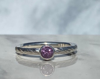 Sterling Silver Pink Spinel Ring