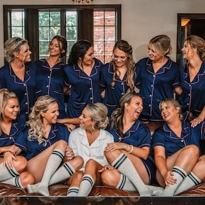 Personalized Bridesmaid Pajamas Monogrammed PJs Bridesmaid Gift Bridesmaid Pajamas Set Bride Pajamas Bridal Party PJs Bridesmaid PJ Shorts