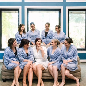 Bridal Party Robes, Personalized Bridesmaid Robes, Bridesmaid Proposal Gift, Customized Satin Robes, Bride Robe, Wedding Getting Ready Robes