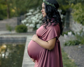 Multiway Maternity Gown, Future Mom Dress, Maternity Dress for Photo Shoot, Custom Baby Shower Formal Maternity Long Dress, Baby Shower Gown