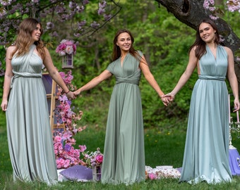 Infinity Bridesmaid Dress, Floor Length Formal Dress, Convertible Maxi Bridesmaid Dress, Bridal Party Dresses, Multi-way Bridesmaid Dress