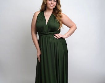 Plus Size Infinity Bridesmaid Dress, Convertible Maxi Bridesmaid Dress, Bridal Party Convertible Dress, Wedding Dress, Multiway Dress