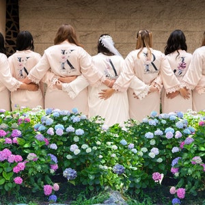 Bridesmaid Robes, Bridal Party Satin Robes, Personalized Bridesmaid Robes, Sage Bridesmaid Robes, Bridesmaid Proposal Gifts, Bachelorette image 8