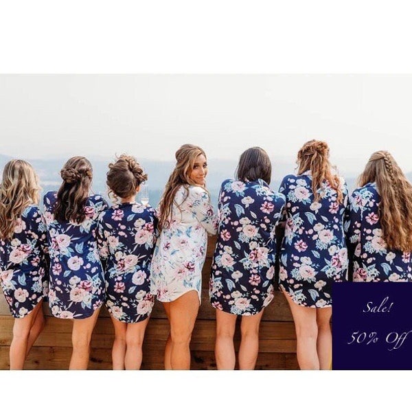 Floral Sleep Shirts for Bridesmaids /Getting Ready Outfits /Bridesmaid Shirts /Button Down Shirts /Bridal Party Getting Ready Shirts