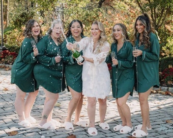 Personalized PJ Shirt, Forest Green Sleep Shirts, Sage Bridesmaid PJs, Bridesmaid Gifts, Bridal Gifts, Jersey Cotton PJs, Bridesmaid Shirts
