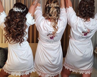 Bridesmaid Robes, Bridesmaid Proposal Gift, Bridesmaid Robes Set, Bridal Party Robes, Plus size Robes, Set of 5 6 7 8 Robes, Wedding Robes