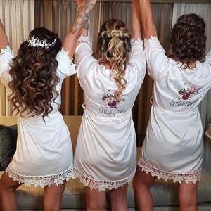 Bridesmaid Robes, Bridesmaid Proposal Gift, Bridesmaid Robes Set, Bridal Party Robes, Plus size Robes, Set of 5 6 7 8 Robes, Wedding Robes