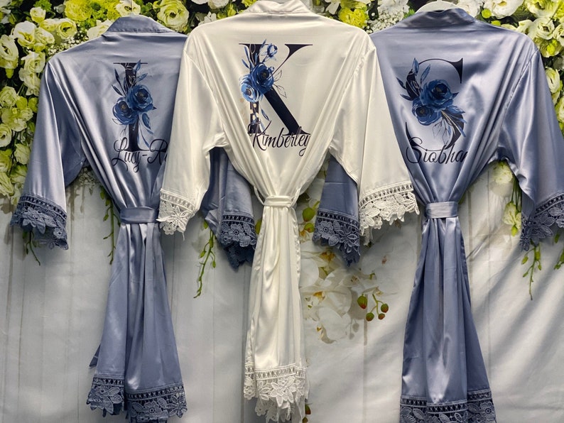 TANIRI Custom Name Bridal Party Robes Lace Robes Bridesmaid Etsy