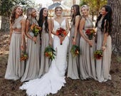 Trend Colors 2025 Fossil Green Bridesmaid Dress Convertible Bridesmaid Dress Bridal Party Dress Multiway Infinity Dress Custom Wedding Dress