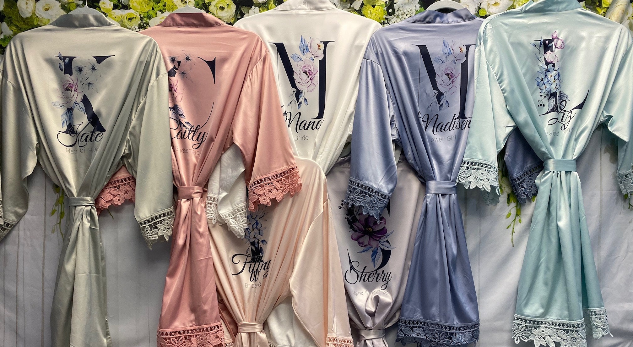 Bridal Robes Bridesmaid Gifts Personalized Robes Sage Etsy