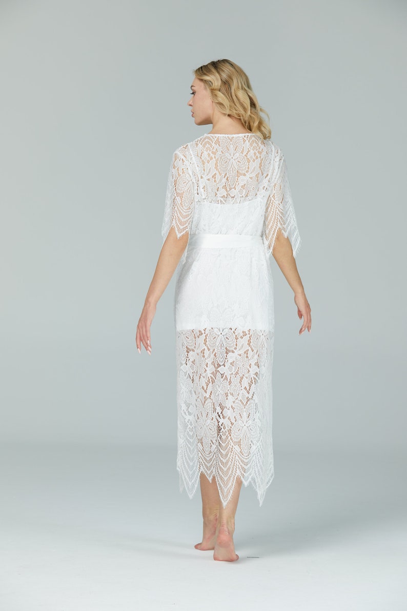 Bridal Lace Robe Bride Gift Bride Long Lace Robe Etsy