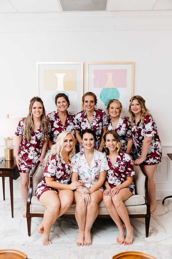 Buy Soft & Stretchy Personalized Bridesmaid Pajamas Sets, Bachelorette  Party, Floral Pajamas, Bridesmaid Gift, Getting Ready, Bridesmaid PJ Set  Online in India 