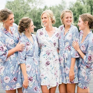 Soft Jersey Robes | Bridesmaid Gifts | Bridesmaids Party| Soft Robes with Floral | Bridal Party Robes | Floral Wedding Robes