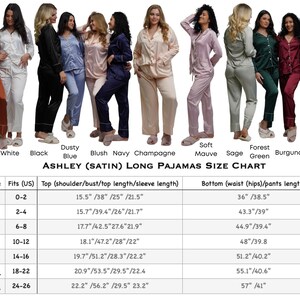 Long & Short Satin Pajama Set, Bridesmaid Proposal Gift, Personalized PJs for Bachelorette Party, Wedding Getting Ready PJs, Braut Pyjama afbeelding 8