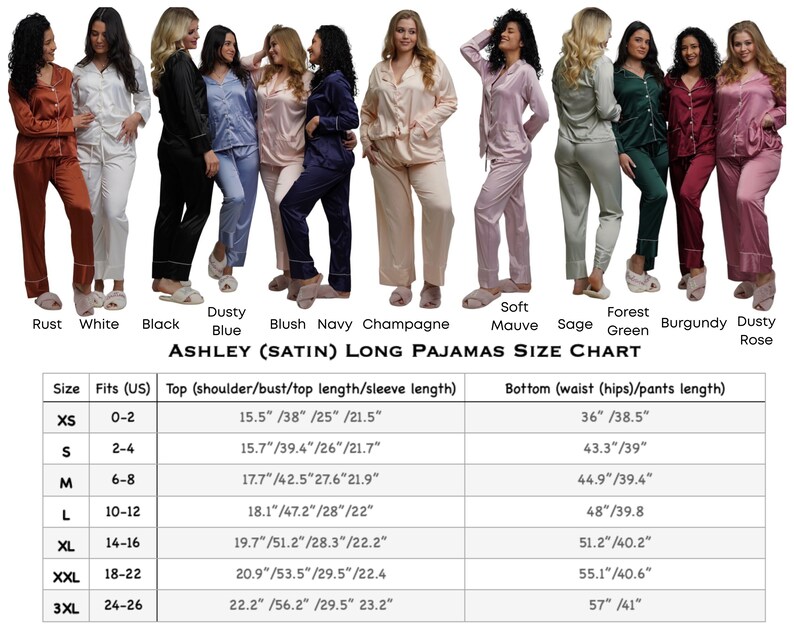 Long & Short Satin Pajama Set, Bridesmaid Proposal Gift, Personalized PJs for Bachelorette Party, Wedding Getting Ready PJs, Braut Pyjama afbeelding 8