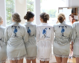 VENTE ! Robes de mariée bleus poussiéreux, ensemble de robes de mariée personnalisées 3 4 5 6 7 8 9, cadeaux de demoiselle d'honneur, ensemble de robes de mariée bleu, ensemble de robes de demoiselle d'honneur