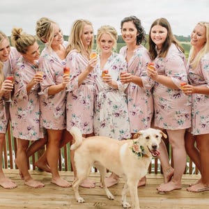 Soft & Stretchy Floral Robes | Bridesmaid Proposal Gifts | Bridal Party Robes | Floral Wedding Kimono | Matching Robes | Bridesmaid Robes