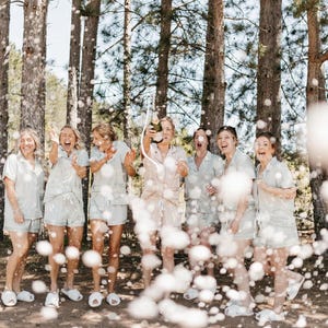 Soft and Stretchy Jersey Bridesmaid Pajamas, Bridesmaid Proposal Gift, Bachelorette Party, Personalized PJs for Getting Ready Pictures image 15