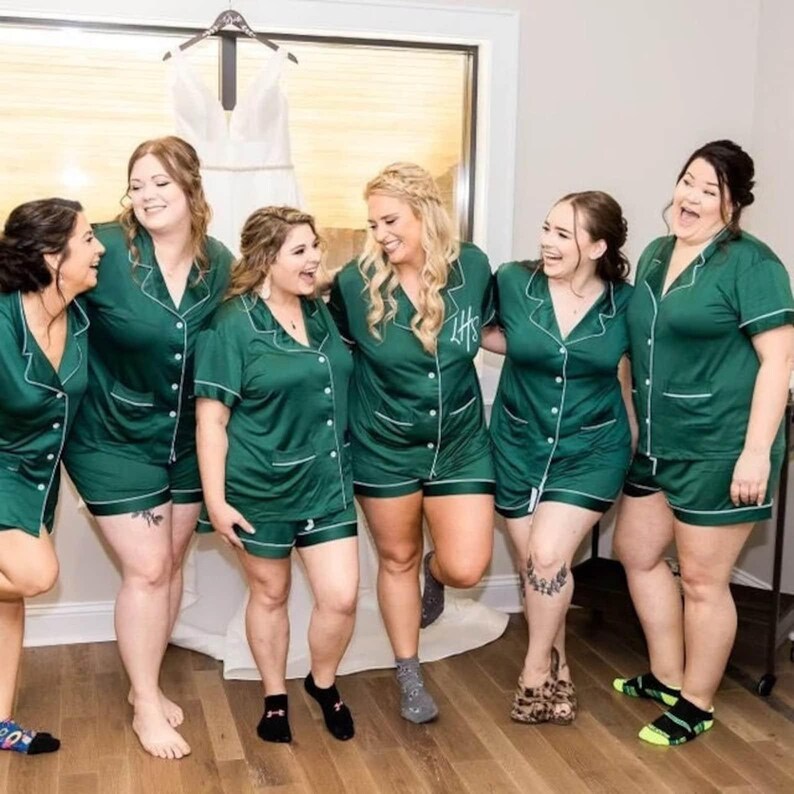 Dusty Blue PJ Set, Bridesmaid Proposal Gift, Monogrammed Pajamas, Bridal Party PJs, Junior Bridesmaid Gift, Wedding Gift, Bachelorette Party image 18