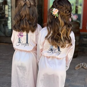 Bridesmaid Robes, Bridal Party Satin Robes, Personalized Bridesmaid Robes, Sage Bridesmaid Robes, Bridesmaid Proposal Gifts, Bachelorette image 2