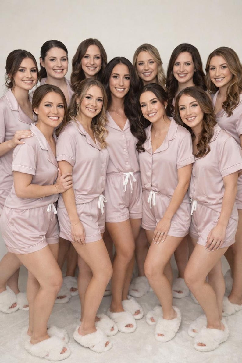 Soft & Stretchy Bridesmaid Pajamas Shorts Sets, Pajamas Monogram, Bridal Party PJs, Bridesmaid PJs, Bridesmaid Proposal Gift, Wedding Gift image 9