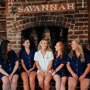 Dusty Blue PJ Set, Bridesmaid Proposal Gift, Monogrammed Pajamas, Bridal Party PJs, Junior Bridesmaid Gift, Wedding Gift, Bachelorette Party image 8