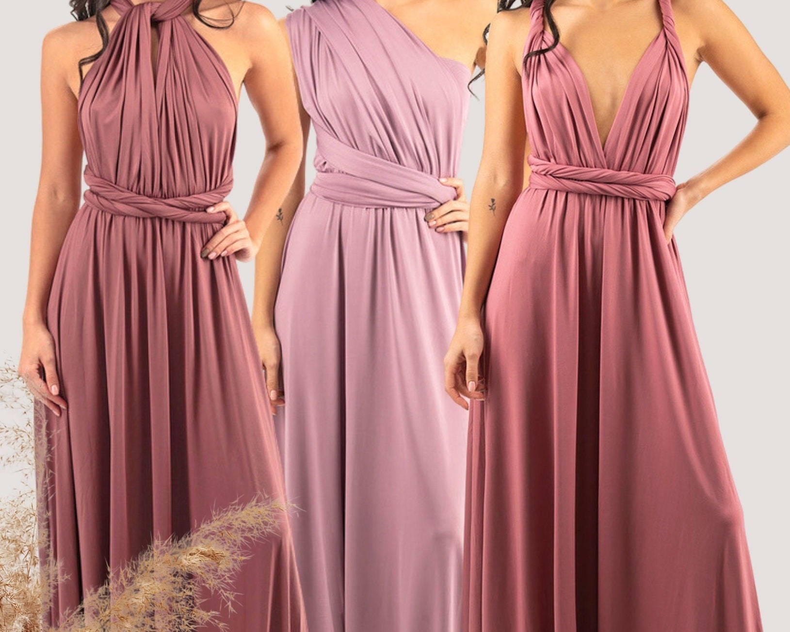 MAUVE Bridesmaid Dress/ CUSTOM LeNGTHS/ Convertible Dress / Infinity Dress/  Multiway Dress/ Multi Wrap Dress / Plus Size / Petite /