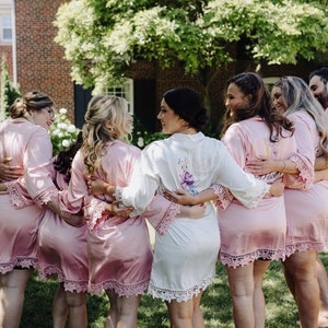 Bridesmaid Robes, Bridal Party Satin Robes, Personalized Bridesmaid Robes, Sage Bridesmaid Robes, Bridesmaid Proposal Gifts, Bachelorette