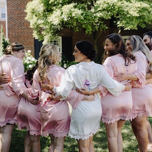 Bridesmaid Robes, Bridal Party Satin Robes, Personalized Bridesmaid Robes, Sage Bridesmaid Robes, Bridesmaid Proposal Gifts, Bachelorette