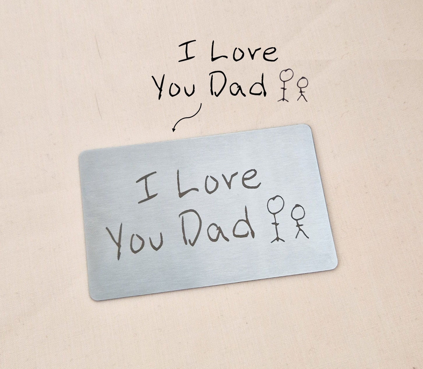 Actual Handwriting Wallet Insert • Custom Engraved • Personalised Gift for Him