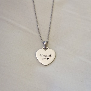 Personalised Gift, Engraved Heart Necklace, Any Text, Name Date Necklace, Gift for Her, Birthday, Anniversary zdjęcie 2