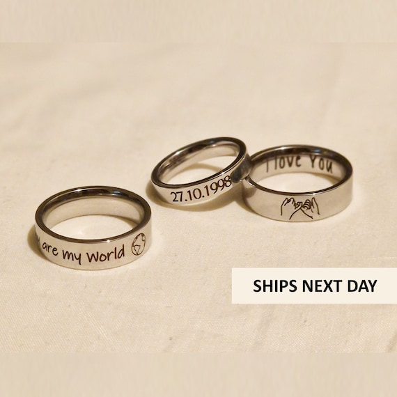 Personalised engraved ring deals