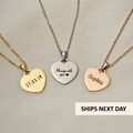 Personalised Gift, Engraved Heart Necklace, Any Text, Name Date Necklace, Gift for Her, Birthday, Anniversary