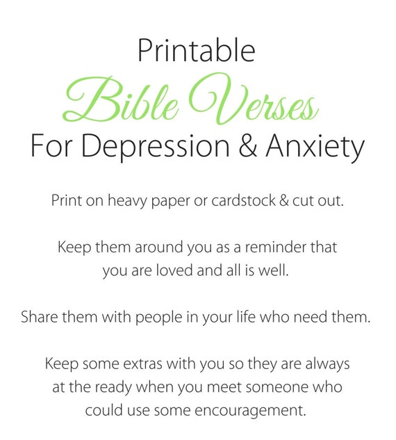 Printable Bible Verses for Depression and Anxiety | Etsy