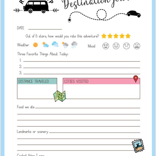 Road Trip Activity Journal - Etsy