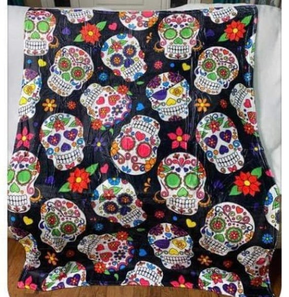 Dia de Los Muertos Blanket 50 x60 Soft Skulls