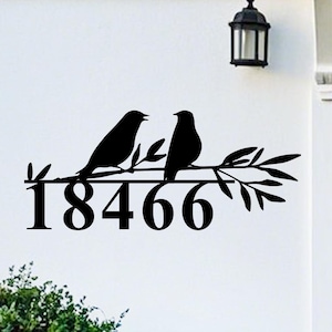 Custom Birds House Number Sign,Metal Birds Wall Decor, Birds Address Sign,Front Door Sign,Birds Address Plaque,Modern Address,New Home Gift