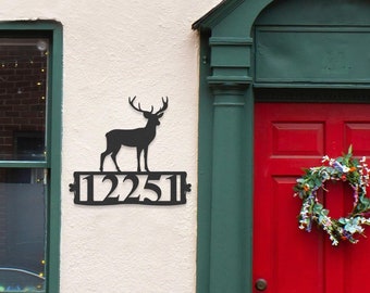 Custom Deer Sign,Deer House Number Sign,Metal Deer Sign,Deer Address Sign,Address Metal  Wall Art,Outdoor Address Sign,Street Number Sign
