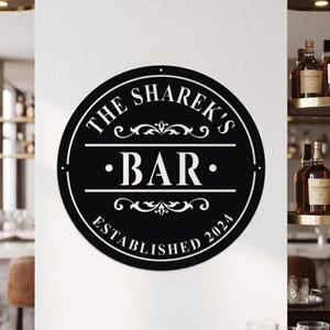 Personalisierte Metall Bar Wandschild, benutzerdefinierte Bar Zeichen, Bar Wand Kunst Dekor, Mann Höhle Dekor, benutzerdefinierte Hausbar Schild, Pub Name Dekor, Bar Dekor
