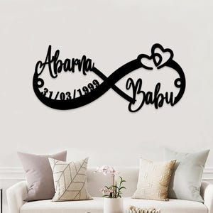 Custom Infinity Metal Sign,Personalized Wedding Gift for Couple,Infinity Metal Wall Art,Engagement Sign,Anniversary Gift,Bridal Shower Gift