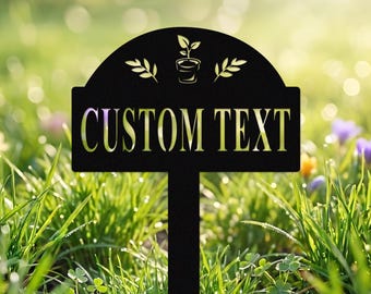 Custom Garden Sign with Stake,Gardener Name Sign,Garden Metal Art,Metal Yard Sign,Personalized Garden Marker,Porch Decor,Garden Gift for Mom