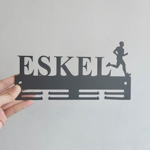 Custom Name Medal Hanger Monogram,Running Medal Hanger,Personalized  Race Medal Holder, Medal Display,Awards Sign