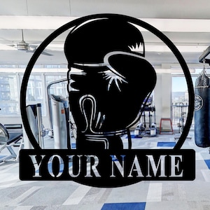 Metal Boxing Name Sign,Personalized Boxing Sign, Boxing Metal Wall Art,Home Gym Sign,Man Cave Sign,Boxing Sign,Boxer Monogram Sign