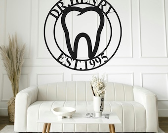 Custom Dentist Metal Sign,Dentist Office Wall Decor,Clinic Wall Sign,Dentist Name Sign,Dental Wall Decor,Hygienist Office Sign,Dentist Gift
