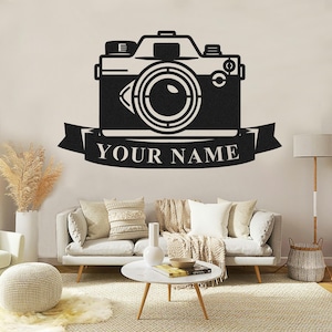Custom Camera Metal Sign,Personalized Camera Wall Art,Camera Decor,Custom Photographer Metal Sign,Photo Studio Decor,Gifts for Photographers