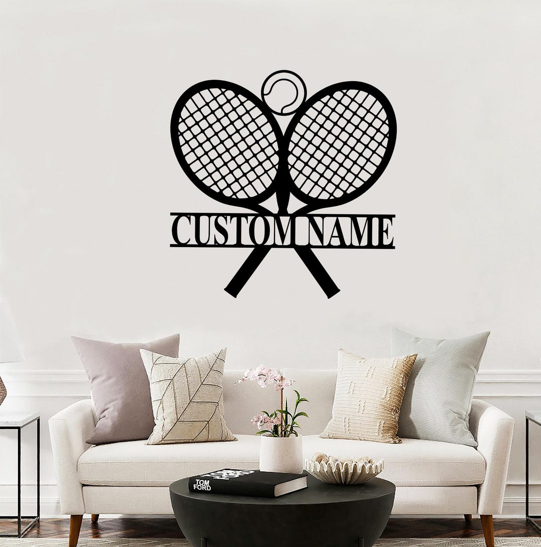Tennis Racket Sign Custom Personalized Tennis Sign, Custom Tennis Metal Sign, Tennis Room Decor ...